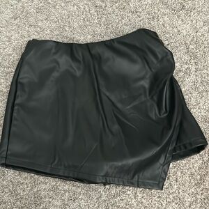 Faux Leather Skort